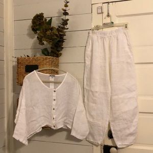 White linen outfit